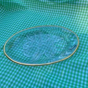 Glass and gold soap dish